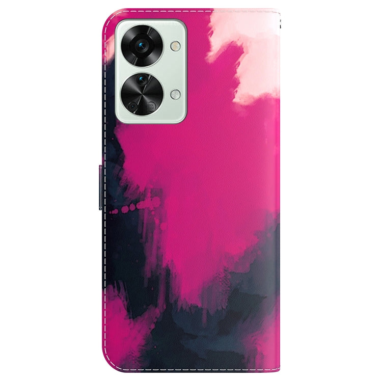 For OnePlus Nord 2T Watercolor Pattern Horizontal Flip Leather Phone Case