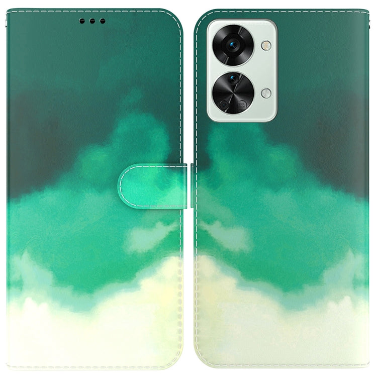 For OnePlus Nord 2T Watercolor Pattern Horizontal Flip Leather Phone Case