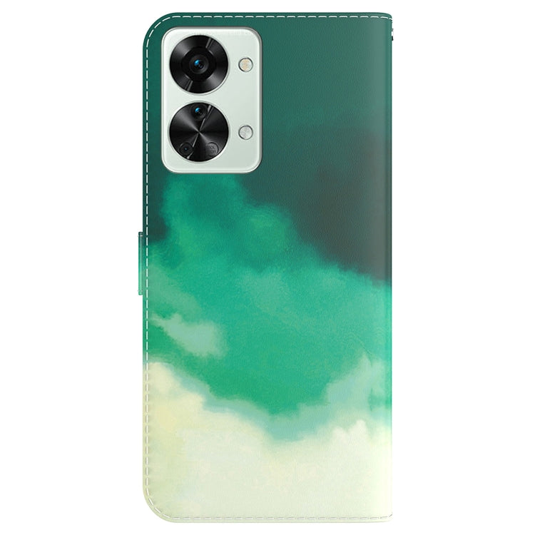 For OnePlus Nord 2T Watercolor Pattern Horizontal Flip Leather Phone Case
