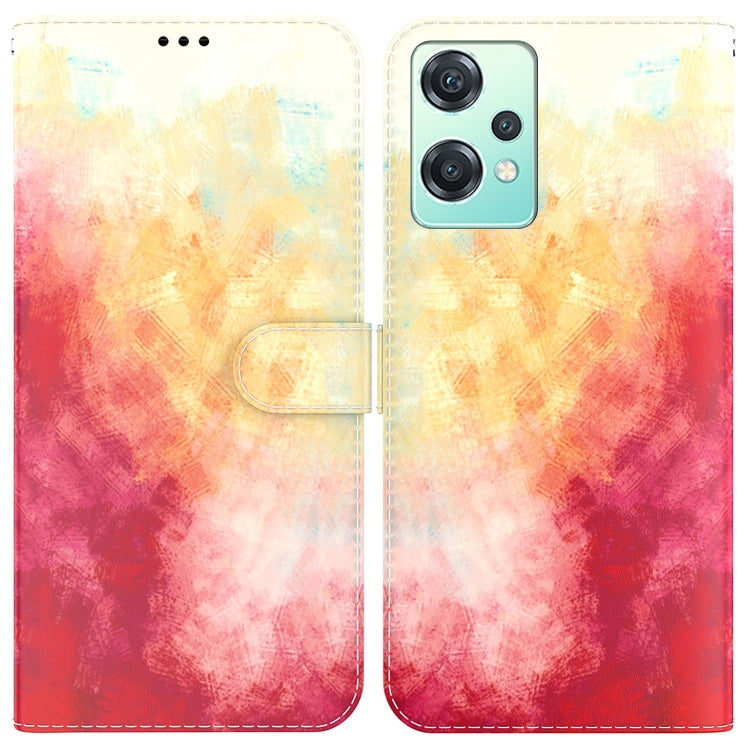 For OnePlus Nord CE 2 Lite 5G Watercolor Pattern Horizontal Flip Leather Phone Case