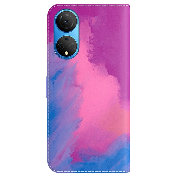 For Honor X7 Watercolor Pattern Horizontal Flip Leather Phone Case