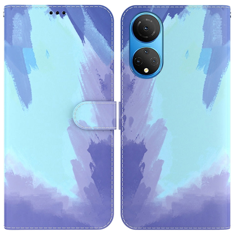 For Honor X7 Watercolor Pattern Horizontal Flip Leather Phone Case