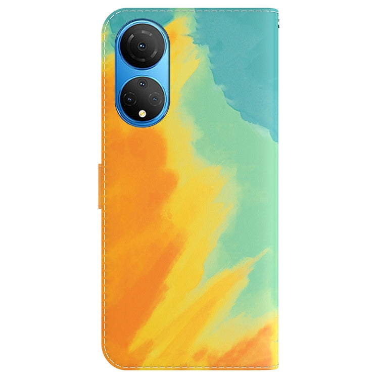 For Honor X7 Watercolor Pattern Horizontal Flip Leather Phone Case