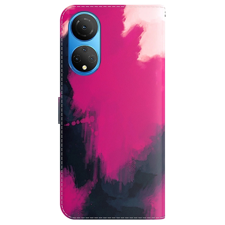 For Honor X7 Watercolor Pattern Horizontal Flip Leather Phone Case