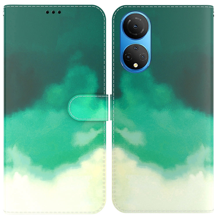 For Honor X7 Watercolor Pattern Horizontal Flip Leather Phone Case
