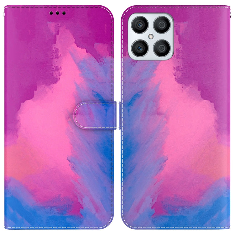 For Honor X8 Watercolor Pattern Horizontal Flip Leather Phone Case