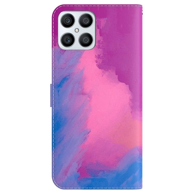 For Honor X8 Watercolor Pattern Horizontal Flip Leather Phone Case
