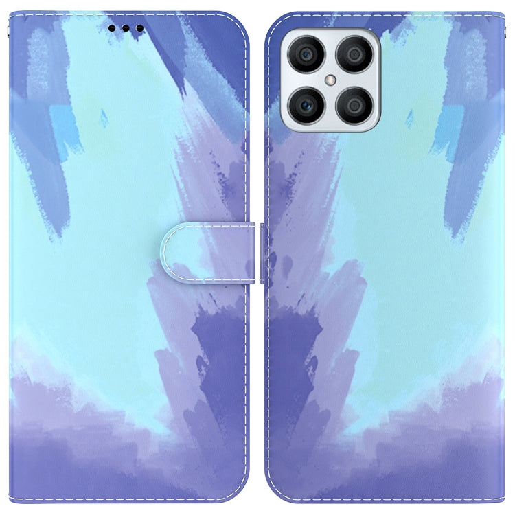 For Honor X8 Watercolor Pattern Horizontal Flip Leather Phone Case