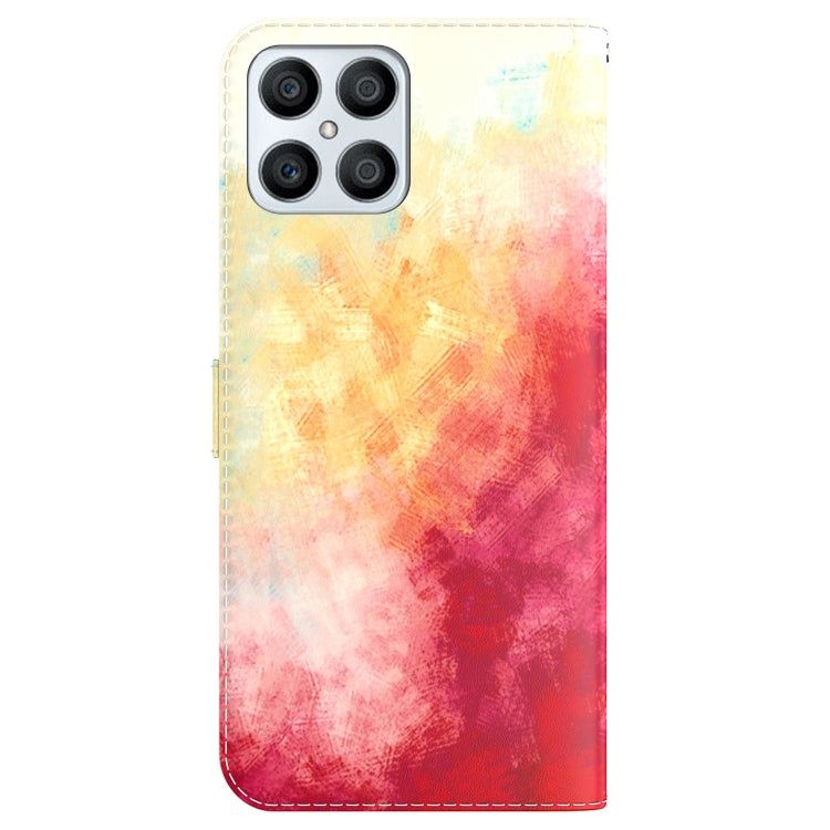 For Honor X8 Watercolor Pattern Horizontal Flip Leather Phone Case