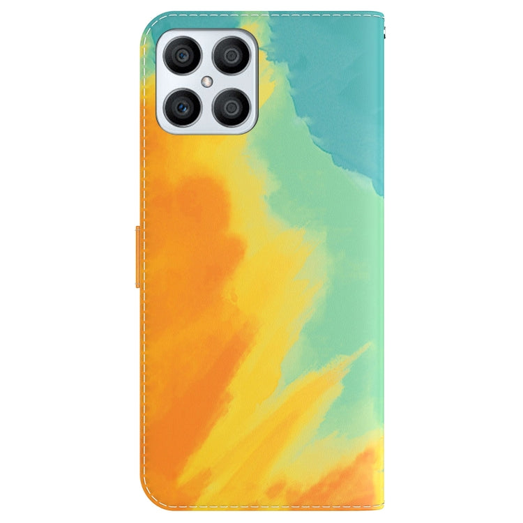 For Honor X8 Watercolor Pattern Horizontal Flip Leather Phone Case