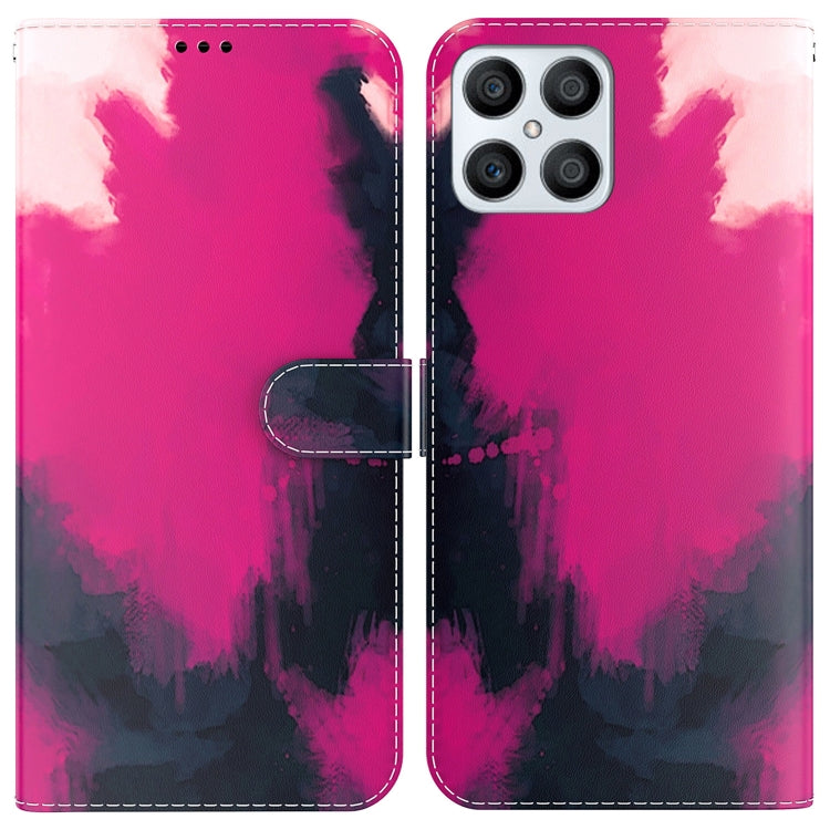For Honor X8 Watercolor Pattern Horizontal Flip Leather Phone Case
