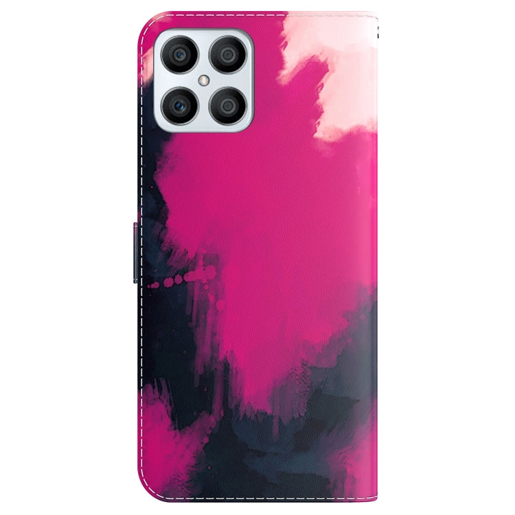 For Honor X8 Watercolor Pattern Horizontal Flip Leather Phone Case