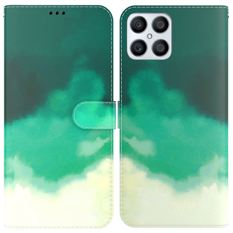 For Honor X8 Watercolor Pattern Horizontal Flip Leather Phone Case