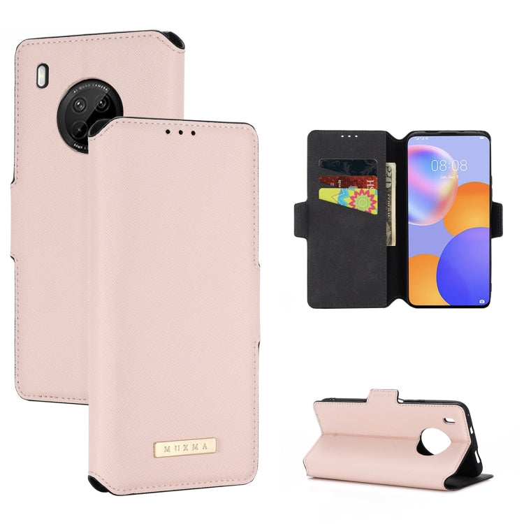 For Huawei Y9a / Enjoy 20 SE MUXMA MX115 Cross Texture Oil Edge Flip Leather Phone Case