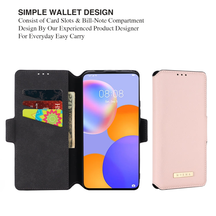 For Huawei Y9a / Enjoy 20 SE MUXMA MX115 Cross Texture Oil Edge Flip Leather Phone Case
