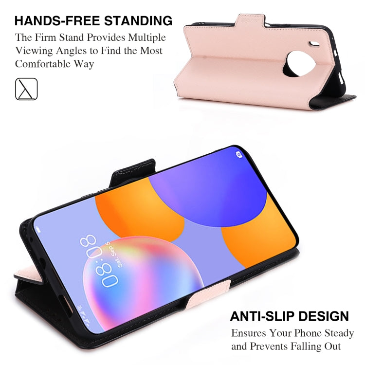 For Huawei Y9a / Enjoy 20 SE MUXMA MX115 Cross Texture Oil Edge Flip Leather Phone Case