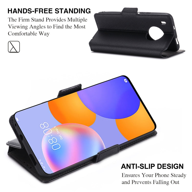 For Huawei Y9a / Enjoy 20 SE MUXMA MX115 Cross Texture Oil Edge Flip Leather Phone Case