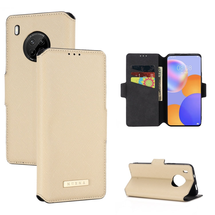 For Huawei Y9a / Enjoy 20 SE MUXMA MX115 Cross Texture Oil Edge Flip Leather Phone Case
