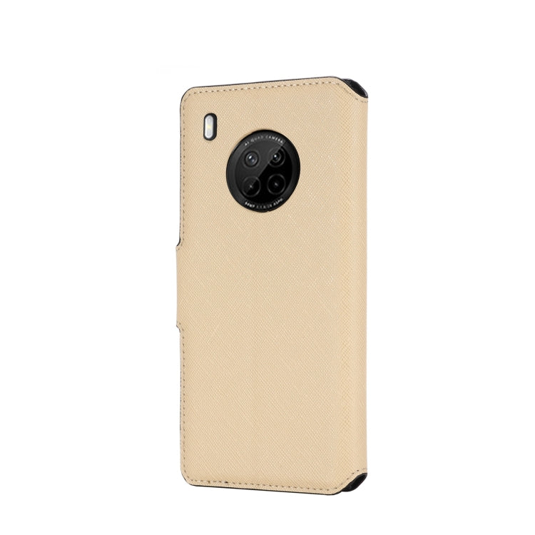For Huawei Y9a / Enjoy 20 SE MUXMA MX115 Cross Texture Oil Edge Flip Leather Phone Case