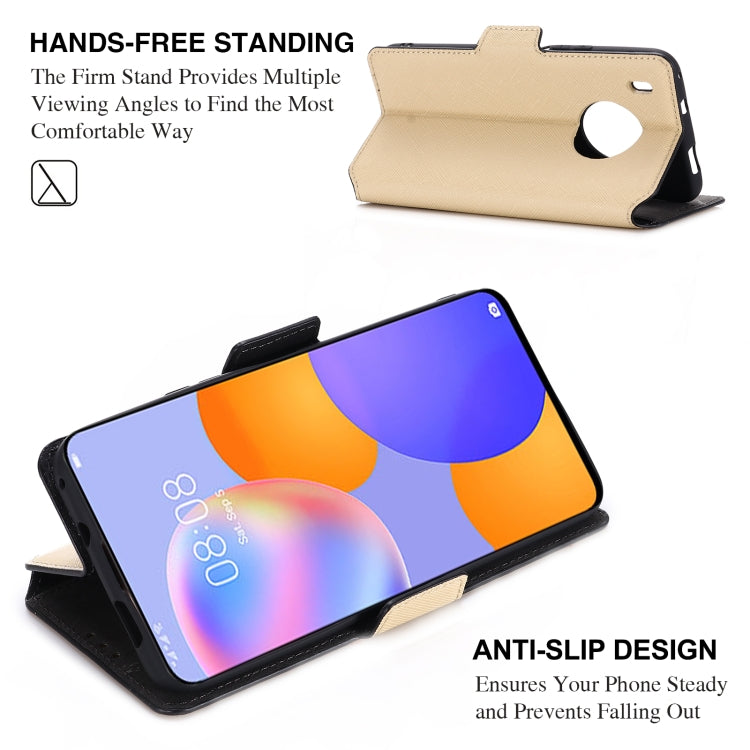 For Huawei Y9a / Enjoy 20 SE MUXMA MX115 Cross Texture Oil Edge Flip Leather Phone Case