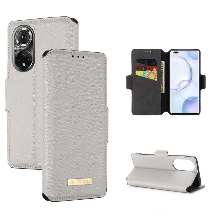 For Honor 50 MUXMA MX115 Cross Texture Oil Edge Flip Leather Phone Case