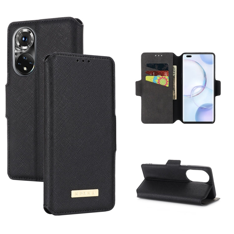 For Honor 50 MUXMA MX115 Cross Texture Oil Edge Flip Leather Phone Case