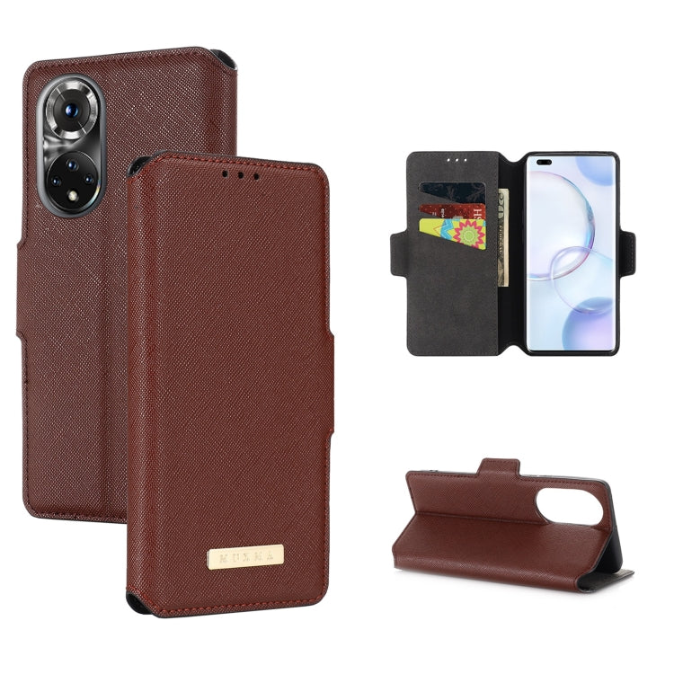 For Honor 50 MUXMA MX115 Cross Texture Oil Edge Flip Leather Phone Case