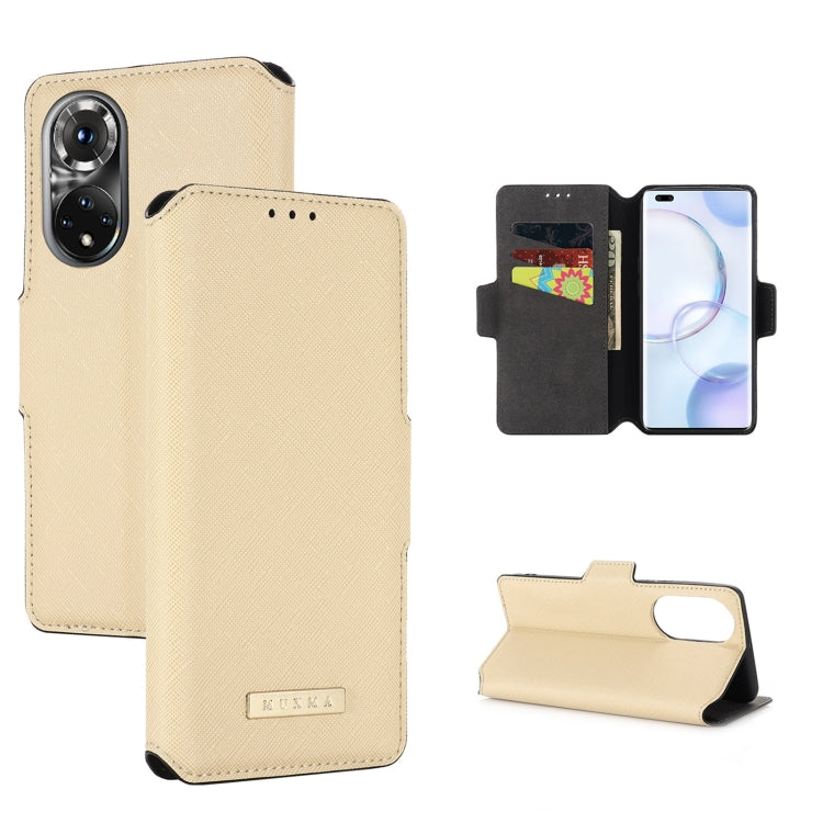 For Honor 50 MUXMA MX115 Cross Texture Oil Edge Flip Leather Phone Case