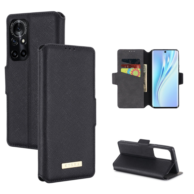 For Honor V40 5G MUXMA MX115 Cross Texture Oil Edge Flip Leather Phone Case