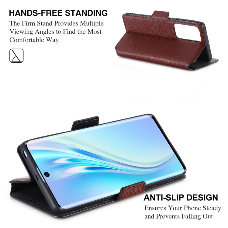 For Honor V40 5G MUXMA MX115 Cross Texture Oil Edge Flip Leather Phone Case