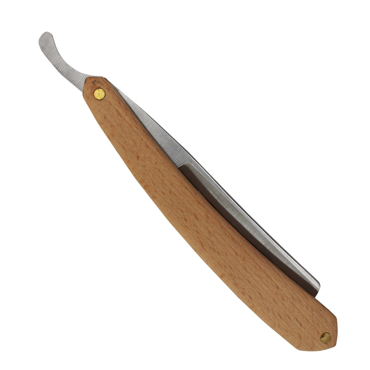 Z-1 Retro Classic Stainless Steel Straight Edge Razor Folding Manual Shaving Shaver Beard Cutter(White Light Wood Texture)