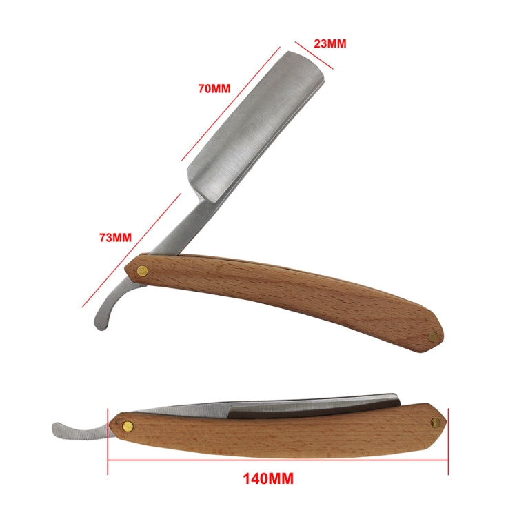 Z-1 Retro Classic Stainless Steel Straight Edge Razor Folding Manual Shaving Shaver Beard Cutter(White Light Wood Texture)