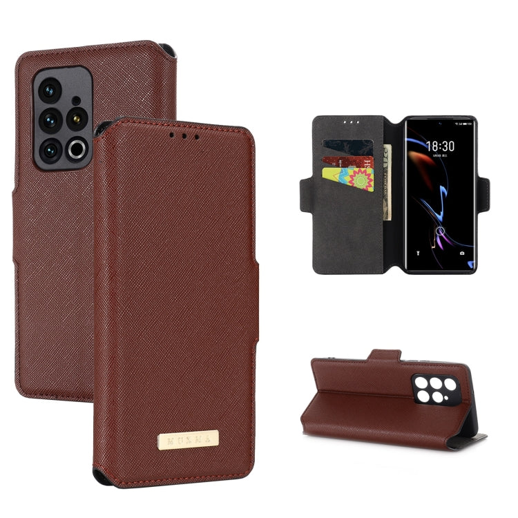 For Meizu 18 Pro MUXMA MX115 Cross Texture Oil Edge Flip Leather Phone Case