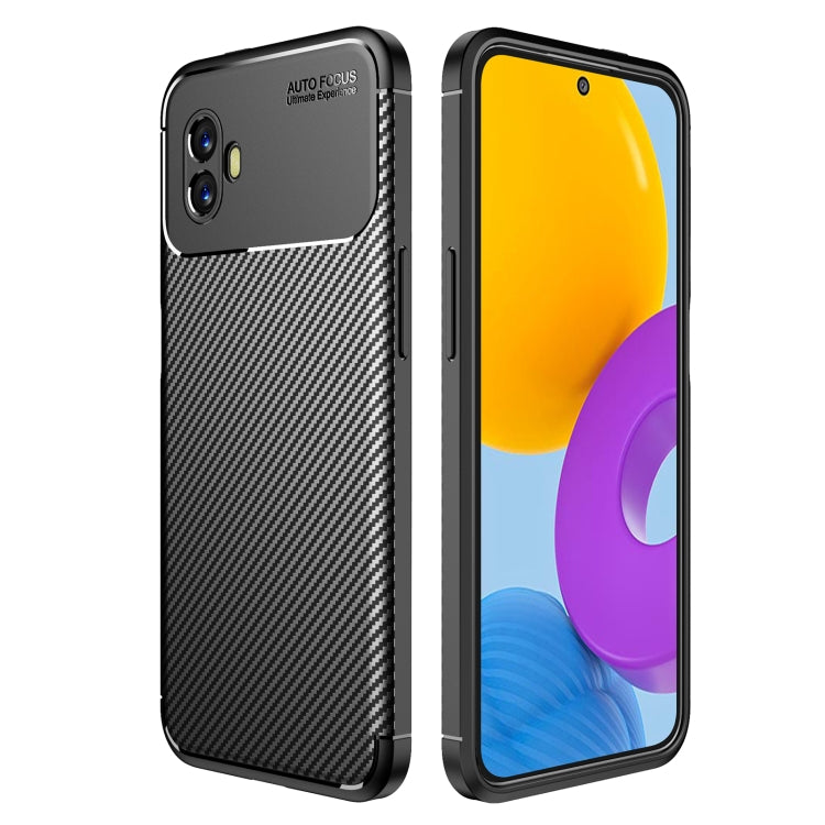 For Samsung Galaxy Xcover6 Pro Precise Hole Carbon Fiber Texture Shockproof TPU Phone Case