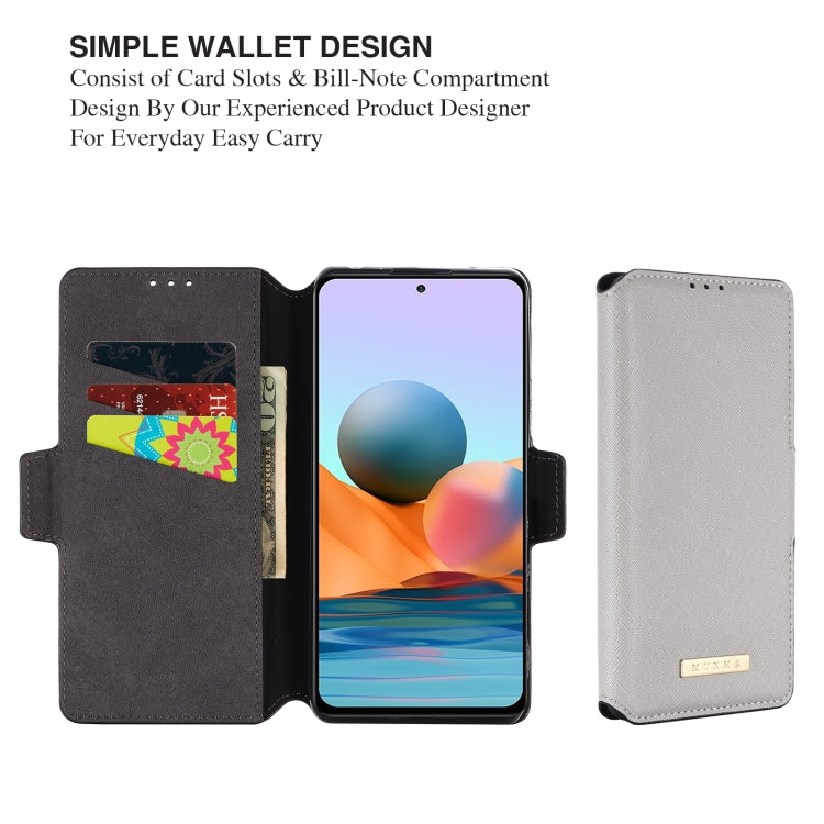 For Xiaomi Redmi Note 10 Pro Max MUXMA MX115 Cross Texture Oil Edge Flip Leather Phone Case