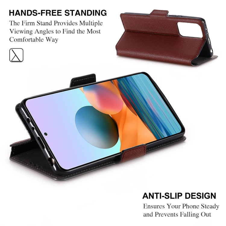 For Xiaomi Redmi Note 10 Pro Max MUXMA MX115 Cross Texture Oil Edge Flip Leather Phone Case