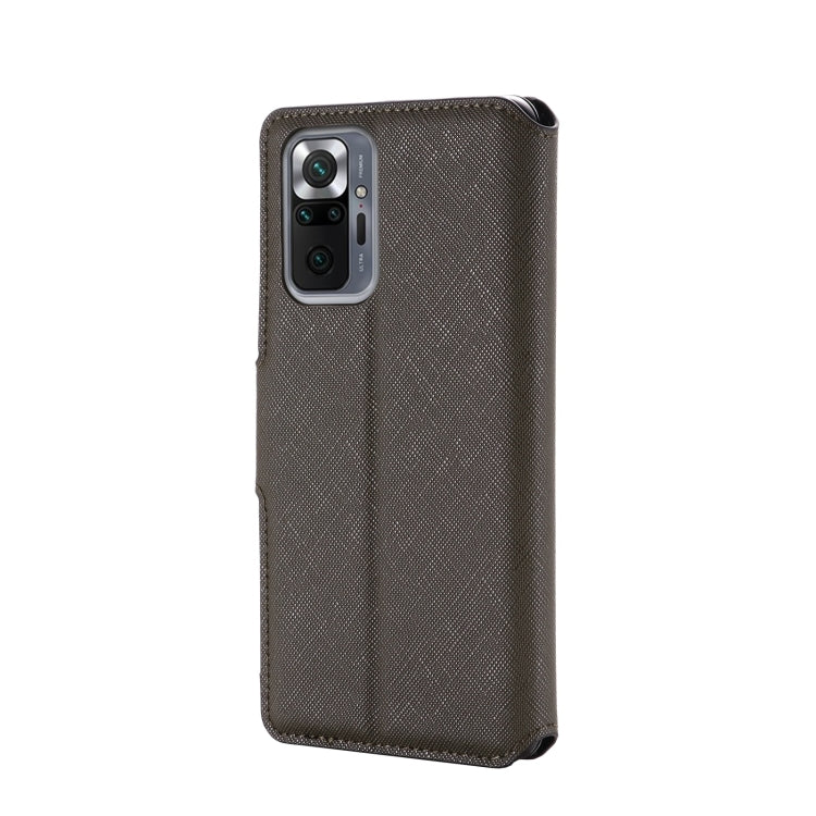 For Xiaomi Redmi Note 10 Pro Max MUXMA MX115 Cross Texture Oil Edge Flip Leather Phone Case