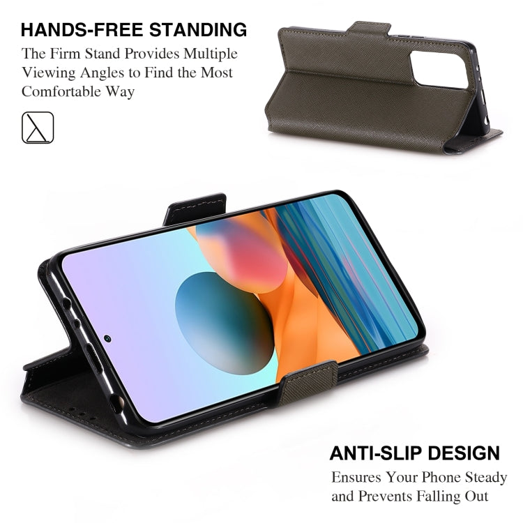 For Xiaomi Redmi Note 10 Pro Max MUXMA MX115 Cross Texture Oil Edge Flip Leather Phone Case
