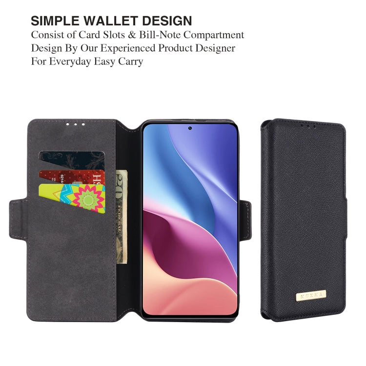 For Xiaomi Redmi K40 / K40 Pro MUXMA MX115 Cross Texture Oil Edge Flip Leather Phone Case