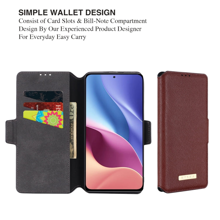 For Xiaomi Redmi K40 / K40 Pro MUXMA MX115 Cross Texture Oil Edge Flip Leather Phone Case