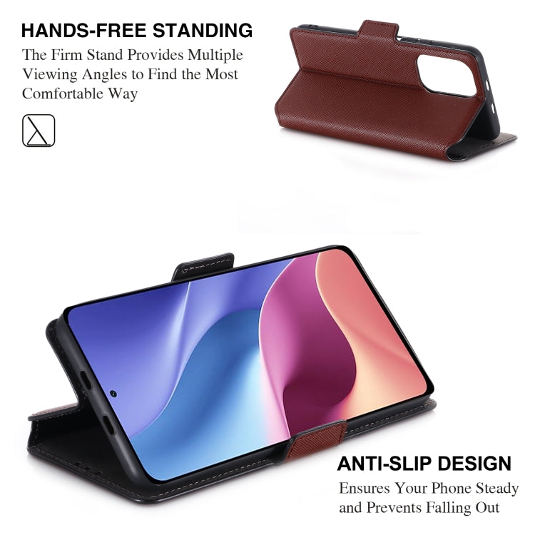 For Xiaomi Redmi K40 / K40 Pro MUXMA MX115 Cross Texture Oil Edge Flip Leather Phone Case