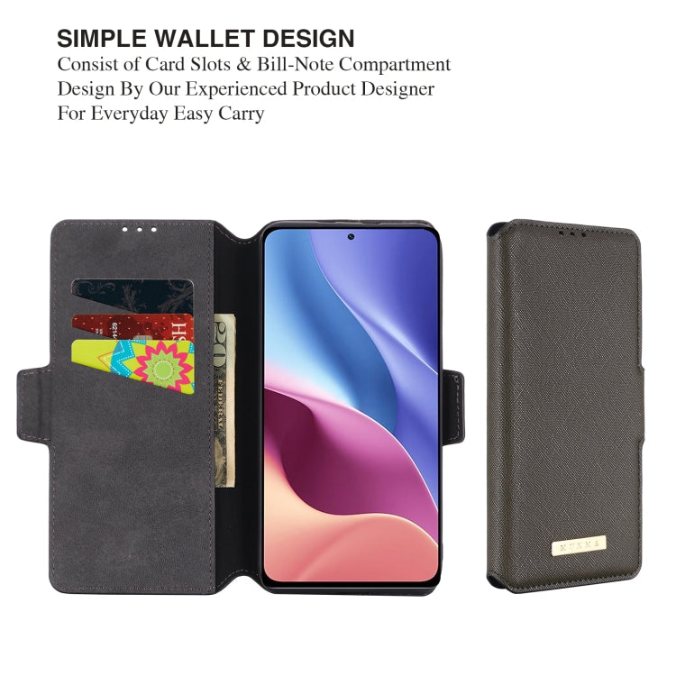 For Xiaomi Redmi K40 / K40 Pro MUXMA MX115 Cross Texture Oil Edge Flip Leather Phone Case