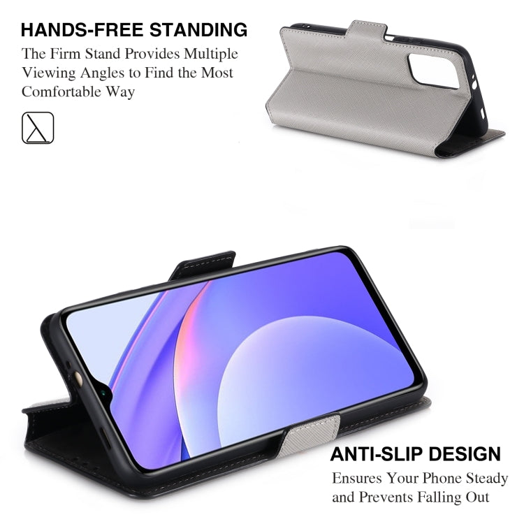 For Xiaomi Redmi Note 9 4G / Redmi 9T MUXMA MX115 Cross Texture Oil Edge Flip Leather Phone Case