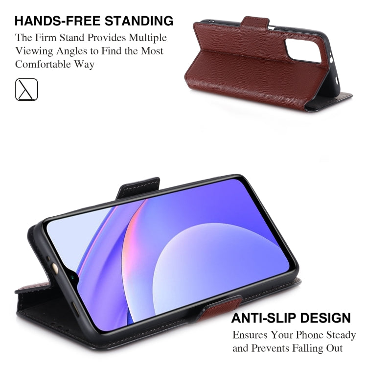 For Xiaomi Redmi Note 9 4G / Redmi 9T MUXMA MX115 Cross Texture Oil Edge Flip Leather Phone Case