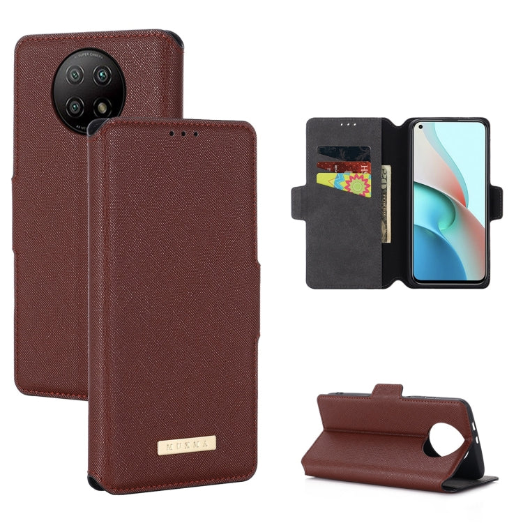 For Xiaomi Redmi Note 9 5G / 9T 5G MUXMA MX115 Cross Texture Oil Edge Flip Leather Phone Case