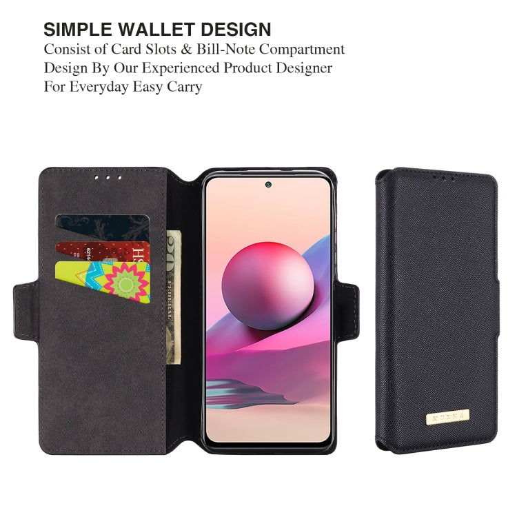 For Xiaomi Redmi Note 10 4G / 10S India MUXMA MX115 Cross Texture Oil Edge Flip Leather Phone Case