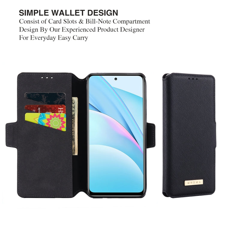 For Xiaomi Mi 10T Lite 5G MUXMA MX115 Cross Texture Oil Edge Flip Leather Phone Case