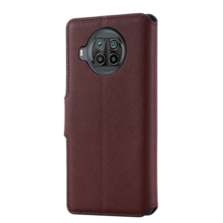 For Xiaomi Mi 10T Lite 5G MUXMA MX115 Cross Texture Oil Edge Flip Leather Phone Case