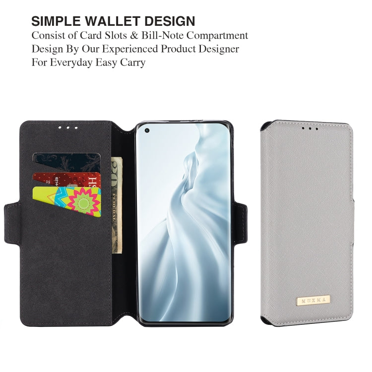 For Xiaomi Mi 11 MUXMA MX115 Cross Texture Oil Edge Flip Leather Phone Case