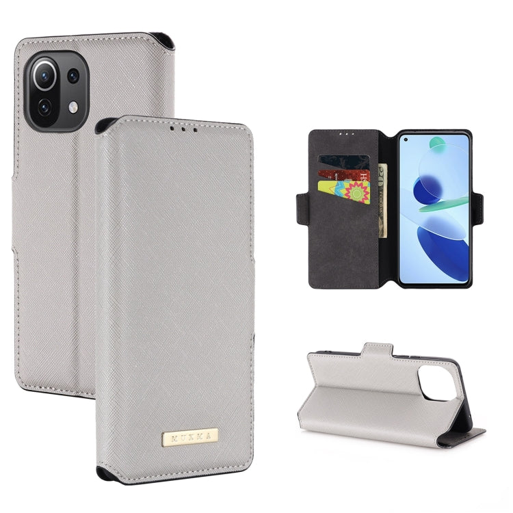 For Xiaomi Mi 11 Lite 5G MUXMA MX115 Cross Texture Oil Edge Flip Leather Phone Case